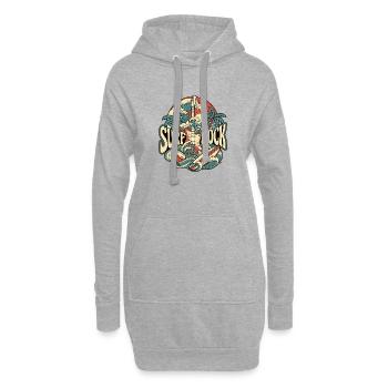 Surf Rock 60er Retro - Hoodie-Kleid - Grau meliert - Vorne