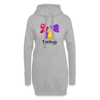 Pop Art du Trio Champignons Vivants - Sweat-shirt à capuche long Femme - gris chiné - Devant
