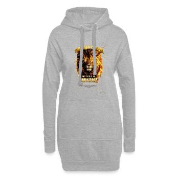 The Pain is Loud. My Will is Louder - Hoodie-Kleid - Grau meliert - Vorne