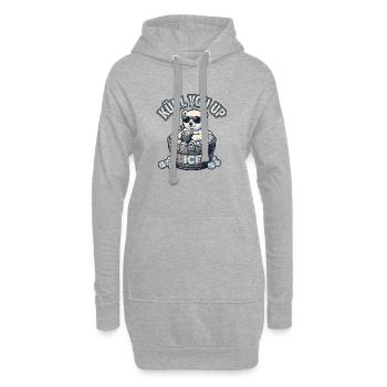 Süsser Eisbär Abkühlung - Hoodie-Kleid - Grau meliert - Vorne