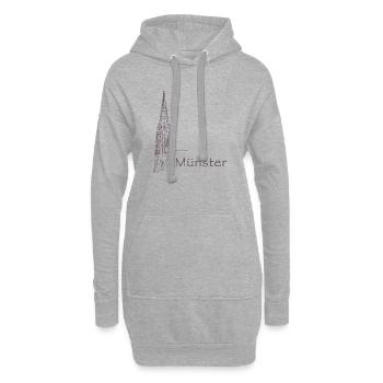 Münster Lambertikirche - Hoodie-Kleid - Grau meliert - Vorne