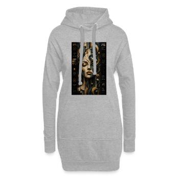 Geometric face in steampunk mosaic - Hoodie Dress - heather grey - Front