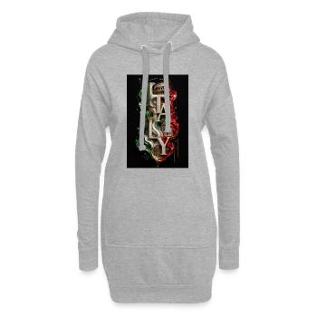 Italie Illustre Colisée Drapeau - Sweat-shirt à capuche long Femme - gris chiné - Devant