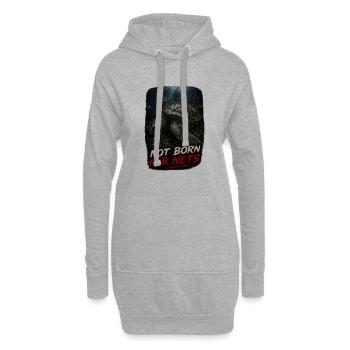 Pas Né pour les Filets – Tortue - Sweat-shirt à capuche long Femme - gris chiné - Devant