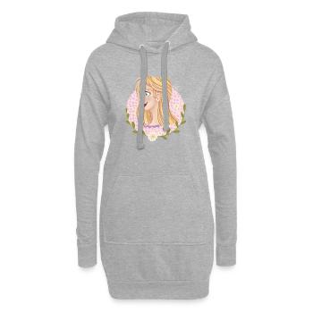 Portrait de fleurs pastel - Sweat-shirt à capuche long Femme - gris chiné - Devant