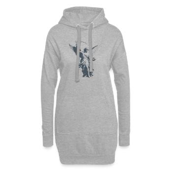 ange ailé - Sweat-shirt à capuche long Femme - gris chiné - Devant