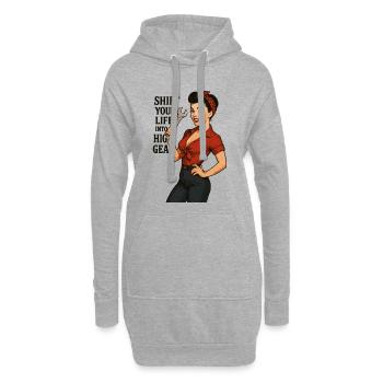 Pin-up Mécanique de voitures : Transforme ta vie - Sweat-shirt à capuche long Femme - gris chiné - Devant
