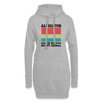 Alligator Vintage Spirit Animal - Hoodie-Kleid - Grau meliert - Vorne
