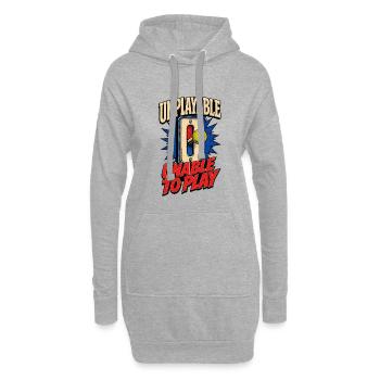 Unplayable – Unable to Play - Hoodie Dress - heather grey - Front