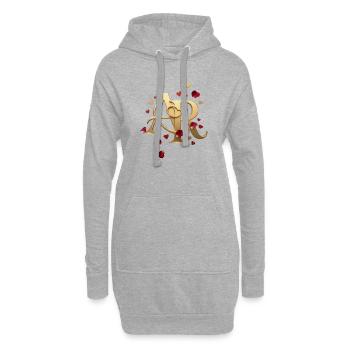 Goldenes AR Herz Design - Hoodie-Kleid - Grau meliert - Vorne