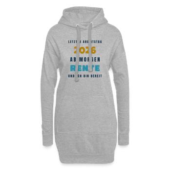 Letzter Arbeitstag 2026 ab morgen Rente - Gift - Hoodie-Kleid - Grau meliert - Vorne