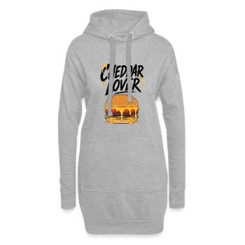 Amoureux du Cheddar Burger Illustration - Sweat-shirt à capuche long Femme - gris chiné - Devant