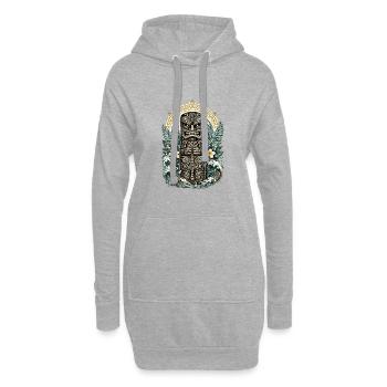 Tiki-Beschützer – Geist des Pazifiks - Hoodie-Kleid - Grau meliert - Vorne