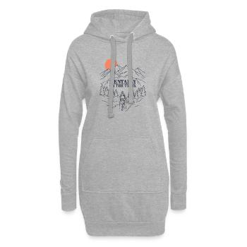 Montagnes - Mentalement sur la piste - Sweat-shirt à capuche long Femme - gris chiné - Devant