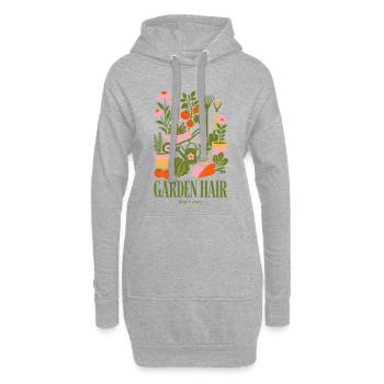 Jardinage biologique Garden Hair Don’t Care - Sweat-shirt à capuche long Femme - gris chiné - Devant