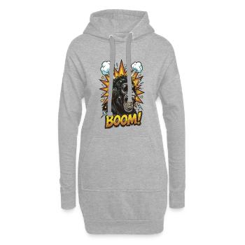 Cool chimpanzee with headphones comic design - Hoodie Dress - heather grey - Front