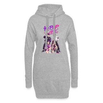 Kpop Is Life - Sweat-shirt à capuche long Femme - gris chiné - Devant