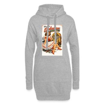 Pin-up de diner des années 50 : Où le juke-box - Sweat-shirt à capuche long Femme - gris chiné - Devant