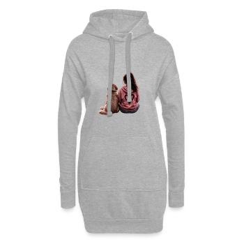 Fille avec Goldie - Sweat-shirt à capuche long Femme - gris chiné - Devant