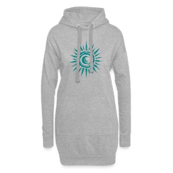 Soleil Lune - Sweat-shirt à capuche long Femme - gris chiné - Devant