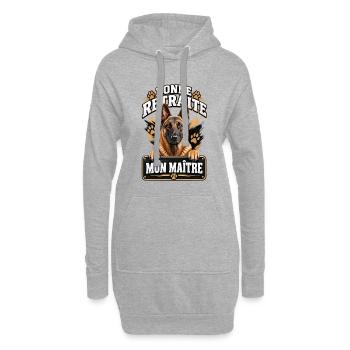 Bonne retraite mon maître - Sweat-shirt à capuche long Femme - gris chiné - Devant