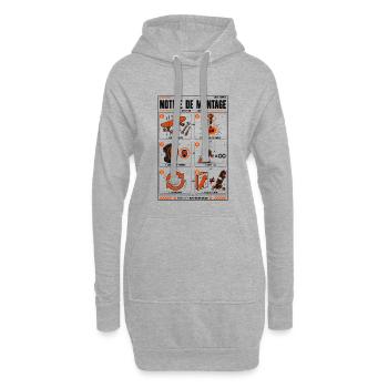 Notice de montage du skateur - Sweat-shirt à capuche long Femme - gris chiné - Devant
