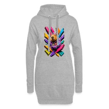 Cool Capybara Capybara - Chill Mode - Sweat-shirt à capuche long Femme - gris chiné - Devant