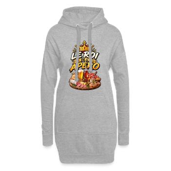 Le Roi de l'Apéro - Sweat-shirt à capuche long Femme - gris chiné - Devant