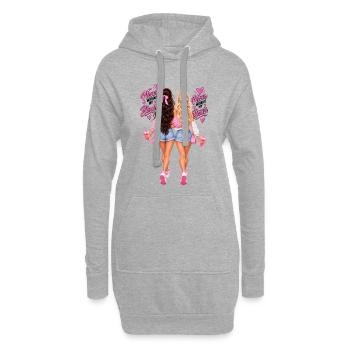 Never Without My Blonde, Never Without My Brunette - Sweat-shirt à capuche long Femme - gris chiné - Devant