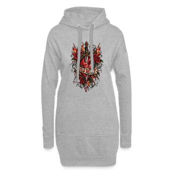 Wild Heart – Tattoo Edition - Sweat-shirt à capuche long Femme - gris chiné - Devant