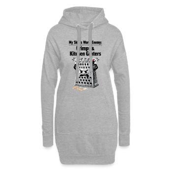 My Skin's Worst Enemy: Crimps & Kitchen Graters - Hoodie-Kleid - Grau meliert - Vorne