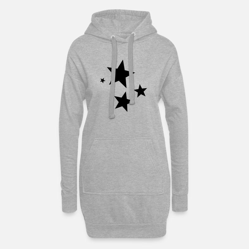 Sterne Punkte - Hoodie-Kleid - Grau meliert