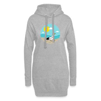 Möwe am Meer - Hoodie-Kleid - Grau meliert - Vorne