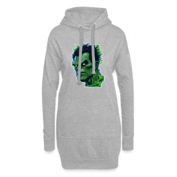Monstre vert d’Halloween 4 - Sweat-shirt à capuche long Femme - gris chiné - Devant