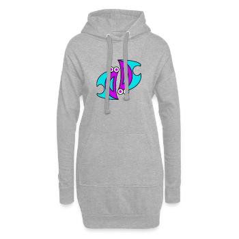 Doppel D.F. - Hoodie-Kleid - Grau meliert - Vorne
