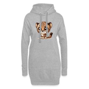 Baby-Gepard - Hoodie-Kleid - Grau meliert - Vorne