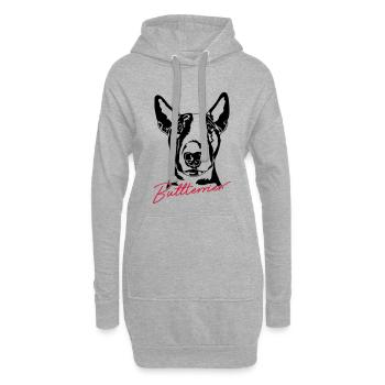 BULLTERRIER Hund Hunde Wilsigns - Hoodie-Kleid - Grau meliert - Vorne