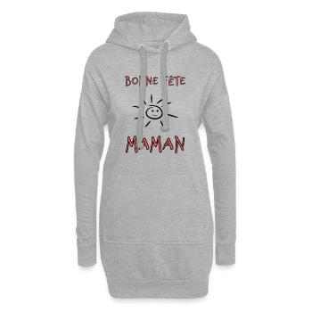 MAMAN. FÊTE DES MÈRES. BONNE FÊTE MAMAN. FÊTE - Sweat-shirt à capuche long Femme - gris chiné - Devant