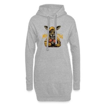 Style urbain : la mode muay thaï pour les créateurs de tendances - Sweat-shirt à capuche long Femme - gris chiné - Devant