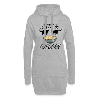 Chats et Popcorn Kitty Ironic Saying Films - Sweat-shirt à capuche long Femme - gris chiné - Devant