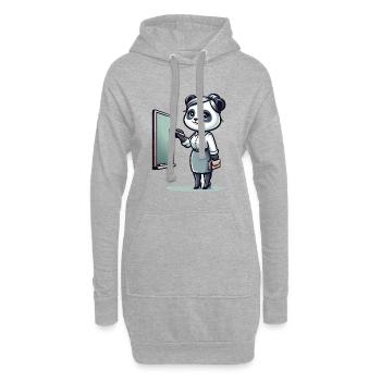 Cute Panda Teacher - Hoodie-Kleid - Grau meliert - Vorne