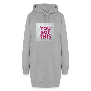 T-shirt « Be the Light » – Inspiration rayonnante - Sweat-shirt à capuche long Femme - gris chiné - Devant