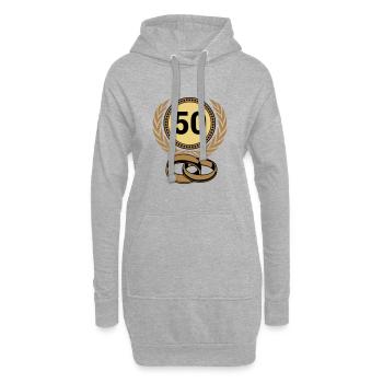 Noces d’Or, 50 ans (25) - Sweat-shirt à capuche long Femme - gris chiné - Devant
