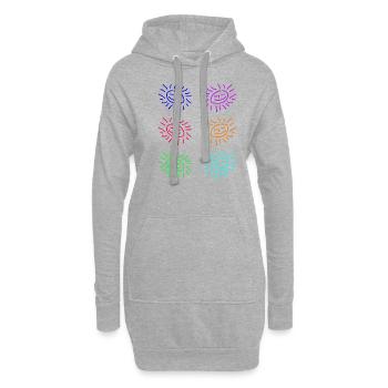 sun sticker blue turqis - Hoodie-Kleid - Grau meliert - Vorne