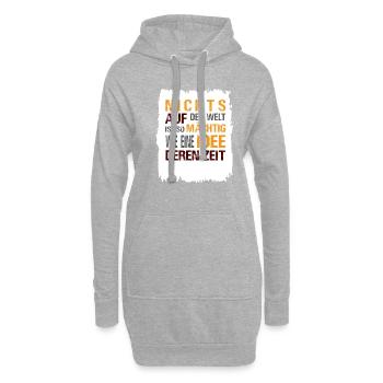 Nichts ist so mächte wie eine Idee - Hoodie-Kleid - Grau meliert - Vorne