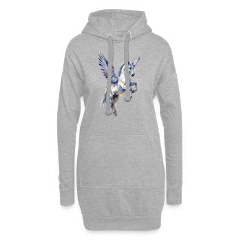 Mythical Roar - Winged Pegasus Watercolor - Hoodie Dress - heather grey - Front