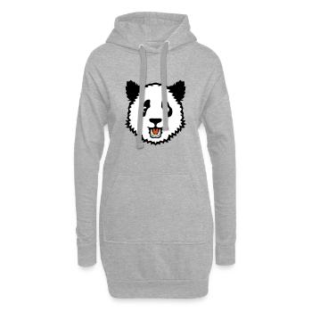 Panda Kopf Tier Teddybär 130 2 - Hoodie-Kleid - Grau meliert - Vorne