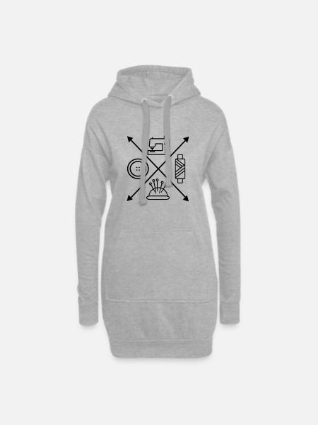 Nähen - Hoodie-Kleid - Grau meliert