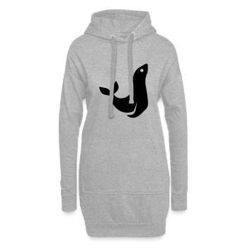 seehund tier - Hoodie-Kleid - Grau meliert - Vorne