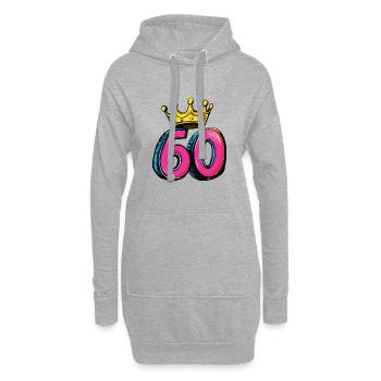 60 Number Crown - Hoodie Dress - heather grey - Front